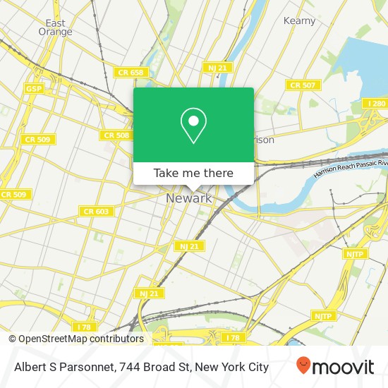 Mapa de Albert S Parsonnet, 744 Broad St