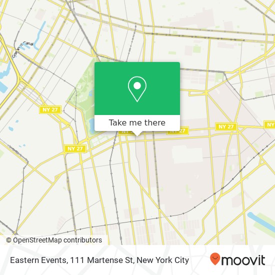 Mapa de Eastern Events, 111 Martense St