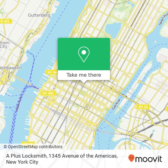 A Plus Locksmith, 1345 Avenue of the Americas map