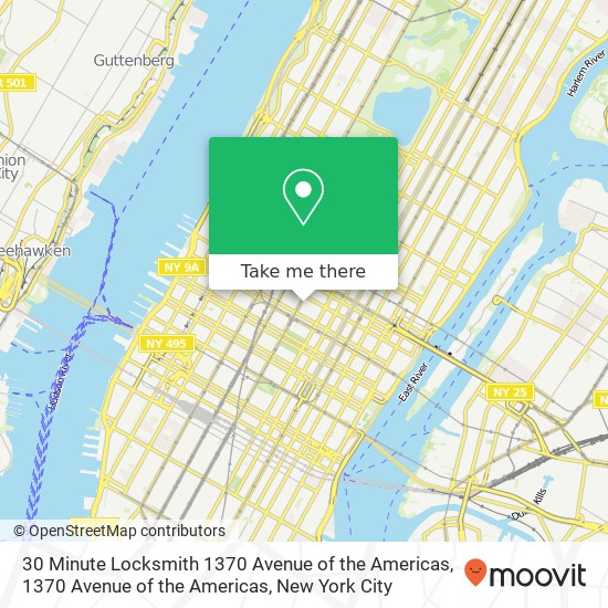 30 Minute Locksmith 1370 Avenue of the Americas, 1370 Avenue of the Americas map