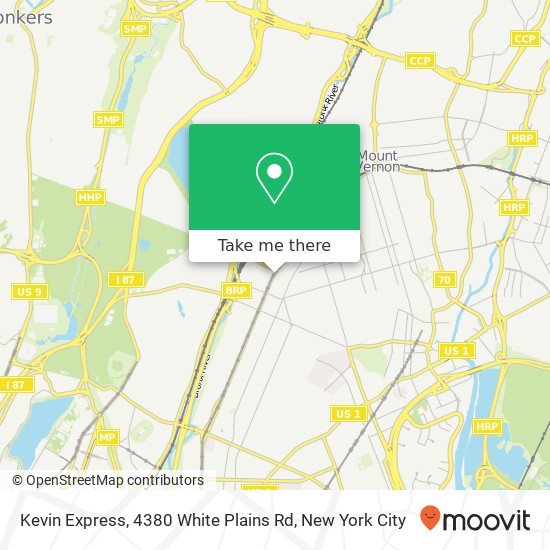 Mapa de Kevin Express, 4380 White Plains Rd