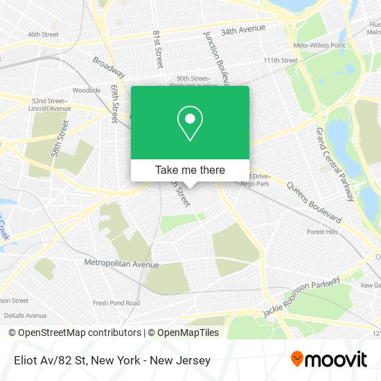 Mapa de Eliot Av/82 St