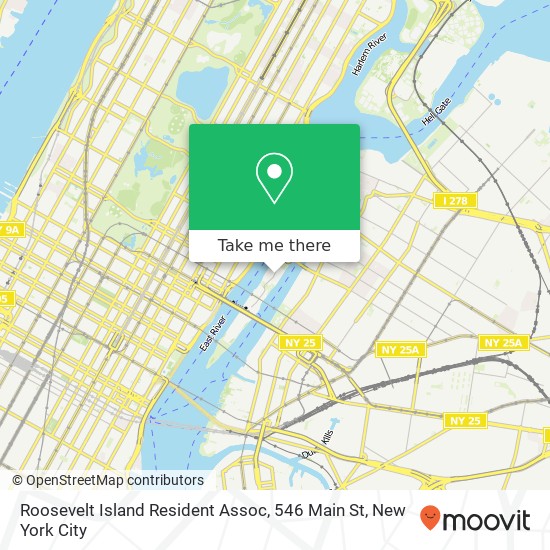 Mapa de Roosevelt Island Resident Assoc, 546 Main St