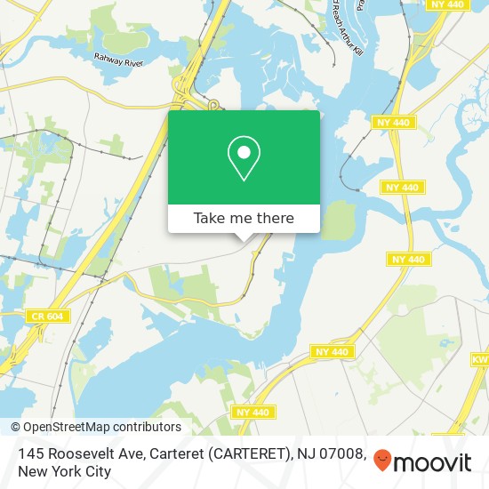 Mapa de 145 Roosevelt Ave, Carteret (CARTERET), NJ 07008