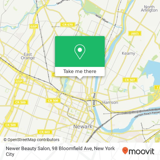 Newer Beauty Salon, 98 Bloomfield Ave map