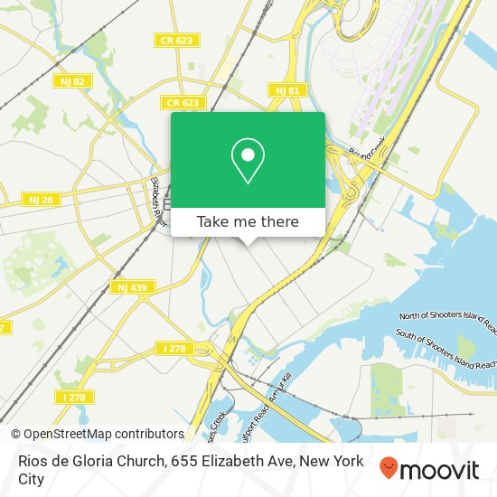 Mapa de Rios de Gloria Church, 655 Elizabeth Ave