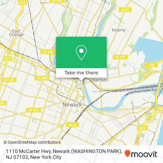 1110 McCarter Hwy, Newark (WASHINGTON PARK), NJ 07102 map
