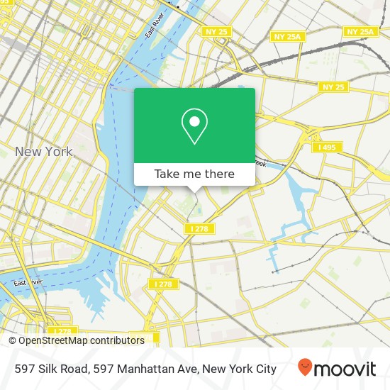 597 Silk Road, 597 Manhattan Ave map