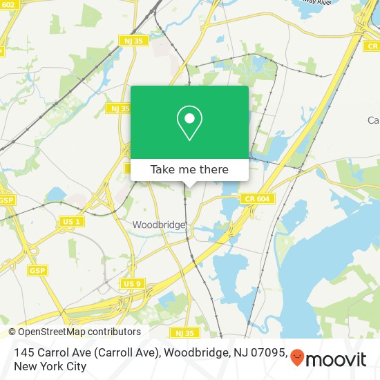 Mapa de 145 Carrol Ave (Carroll Ave), Woodbridge, NJ 07095