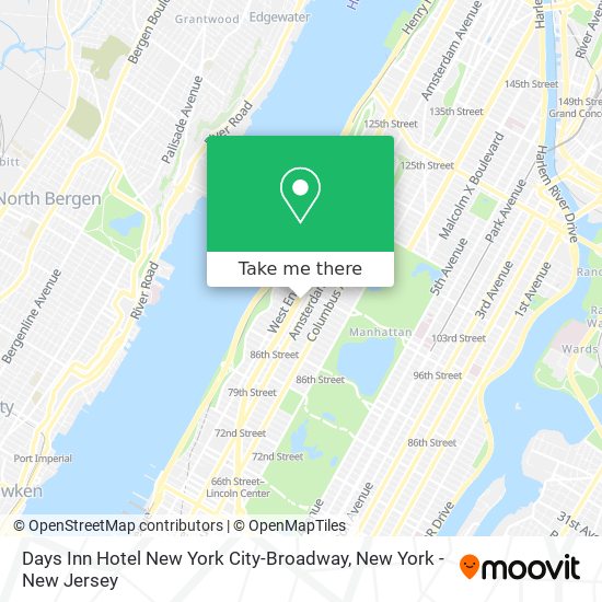 Mapa de Days Inn Hotel New York City-Broadway
