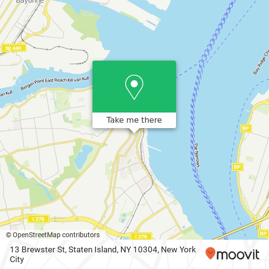 Mapa de 13 Brewster St, Staten Island, NY 10304