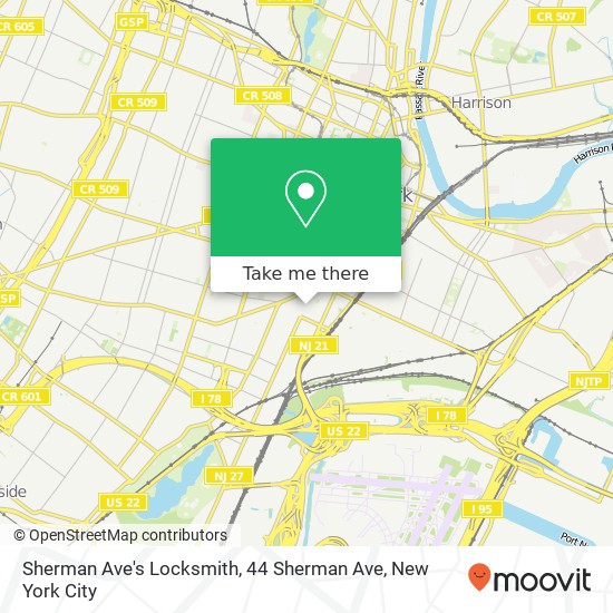 Mapa de Sherman Ave's Locksmith, 44 Sherman Ave