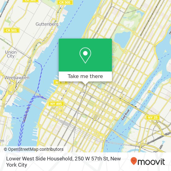 Mapa de Lower West Side Household, 250 W 57th St