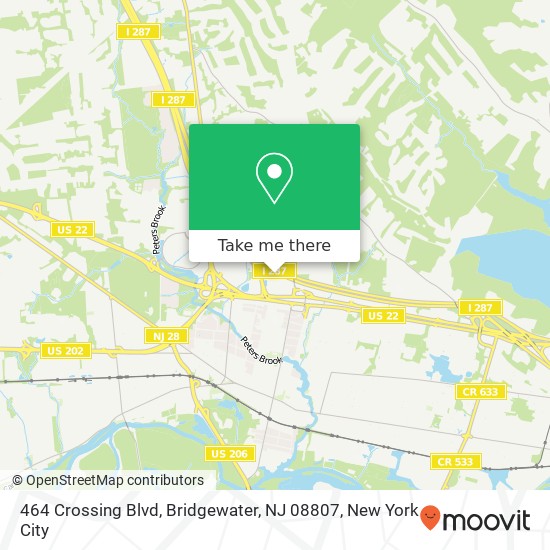 Mapa de 464 Crossing Blvd, Bridgewater, NJ 08807