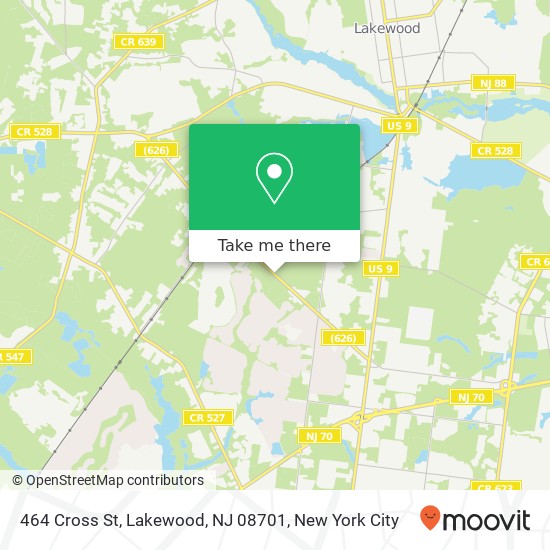 Mapa de 464 Cross St, Lakewood, NJ 08701
