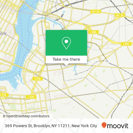 Mapa de 369 Powers St, Brooklyn, NY 11211