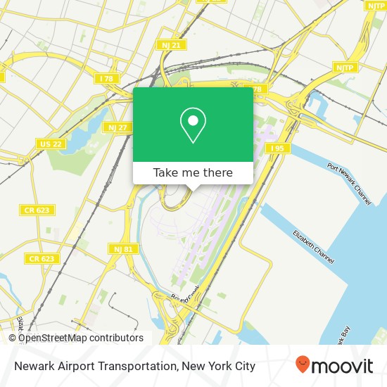 Mapa de Newark Airport Transportation