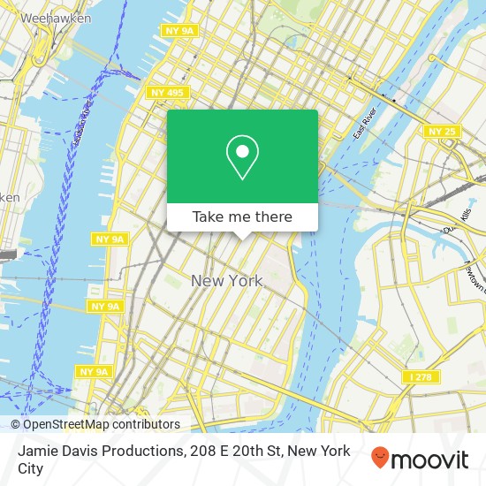 Jamie Davis Productions, 208 E 20th St map