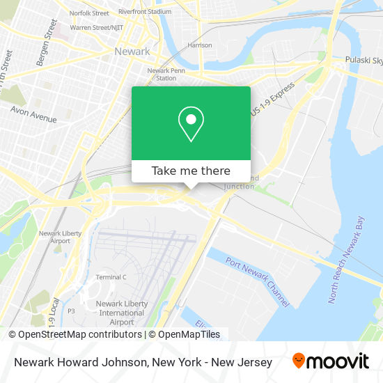 Newark Howard Johnson map