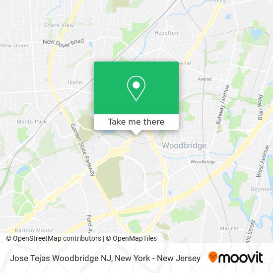 Jose Tejas Woodbridge NJ map