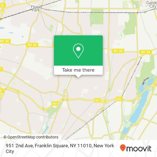 Mapa de 951 2nd Ave, Franklin Square, NY 11010