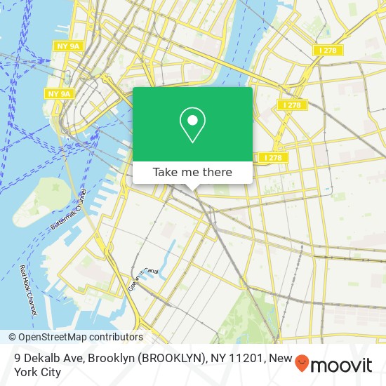 Mapa de 9 Dekalb Ave, Brooklyn (BROOKLYN), NY 11201