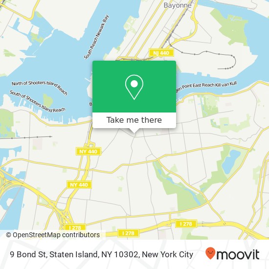 Mapa de 9 Bond St, Staten Island, NY 10302