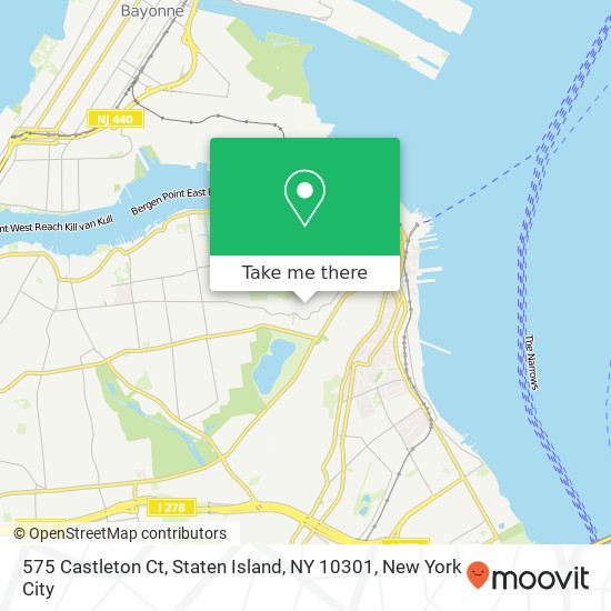 Mapa de 575 Castleton Ct, Staten Island, NY 10301