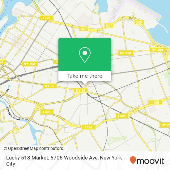 Mapa de Lucky 518 Market, 6705 Woodside Ave