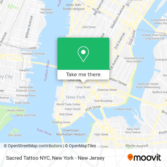 Sacred Tattoo NYC map