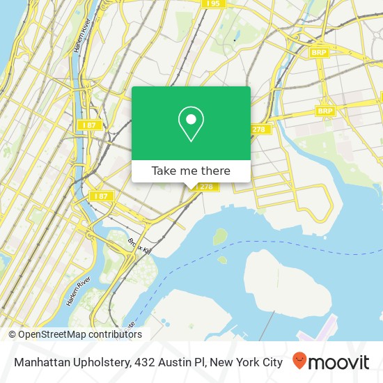 Mapa de Manhattan Upholstery, 432 Austin Pl