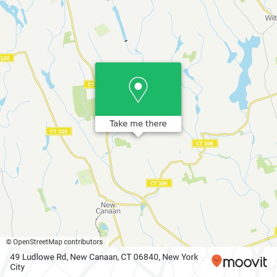 Mapa de 49 Ludlowe Rd, New Canaan, CT 06840
