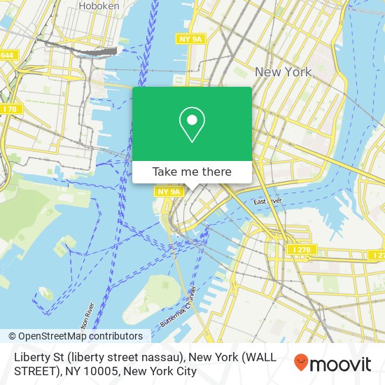 Mapa de Liberty St (liberty street nassau), New York (WALL STREET), NY 10005