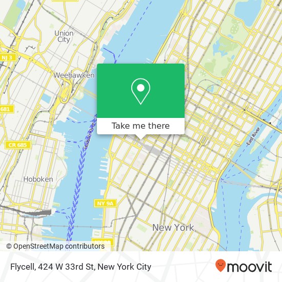 Mapa de Flycell, 424 W 33rd St