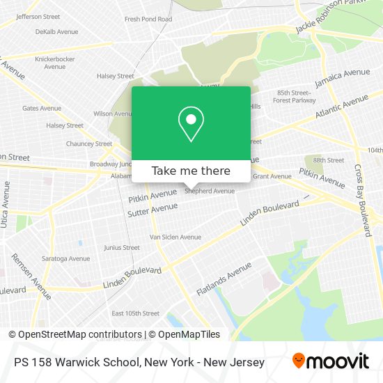 PS 158 Warwick School map