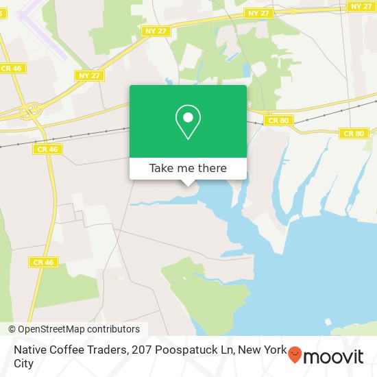 Mapa de Native Coffee Traders, 207 Poospatuck Ln