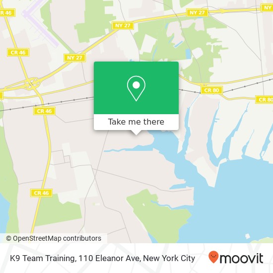 Mapa de K9 Team Training, 110 Eleanor Ave