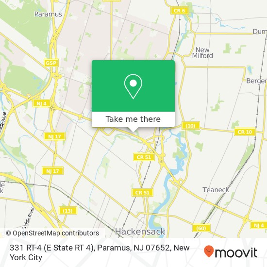 Mapa de 331 RT-4 (E State RT 4), Paramus, NJ 07652