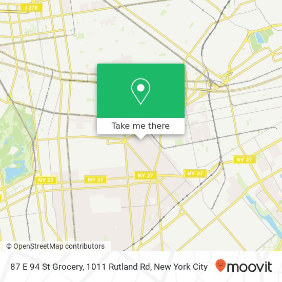 87 E 94 St Grocery, 1011 Rutland Rd map
