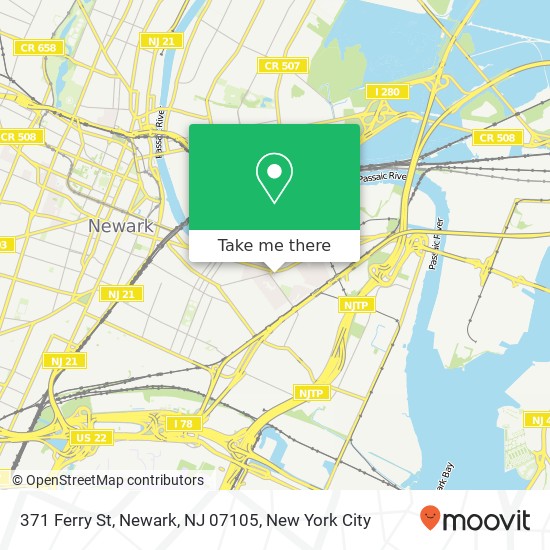 Mapa de 371 Ferry St, Newark, NJ 07105