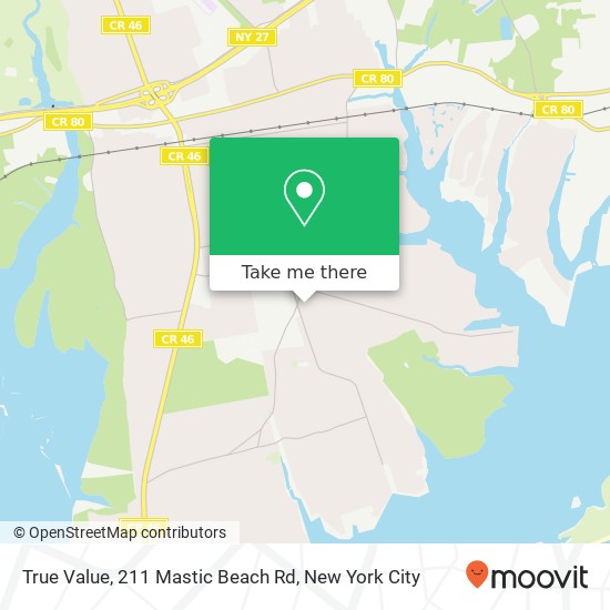 Mapa de True Value, 211 Mastic Beach Rd