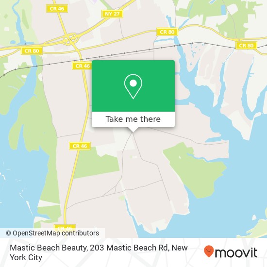 Mapa de Mastic Beach Beauty, 203 Mastic Beach Rd