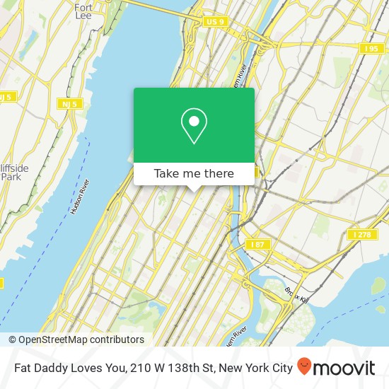 Mapa de Fat Daddy Loves You, 210 W 138th St