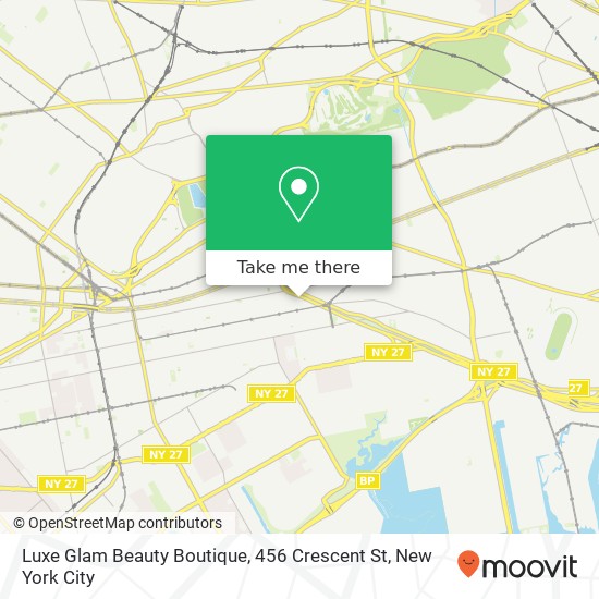 Mapa de Luxe Glam Beauty Boutique, 456 Crescent St