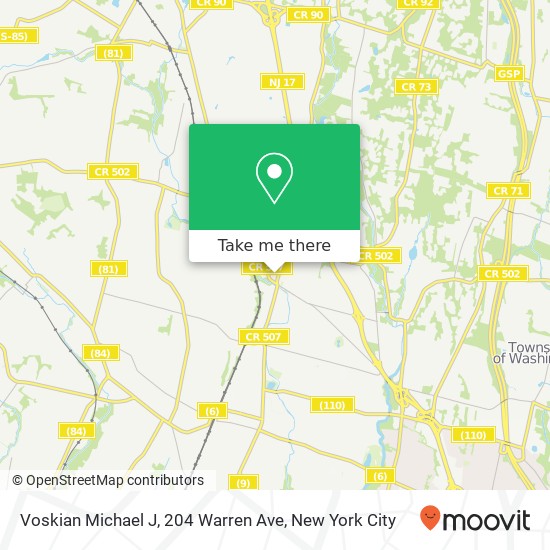 Mapa de Voskian Michael J, 204 Warren Ave