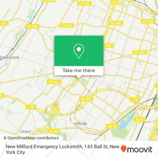 New Milford Emergency Locksmith, 143 Ball St map