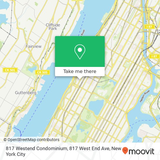 817 Westend Condominium, 817 West End Ave map