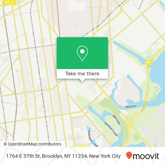 Mapa de 1764 E 37th St, Brooklyn, NY 11234