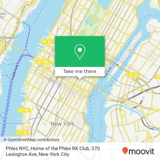 Mapa de Phlex NYC, Home of the Phlex RX Club, 370 Lexington Ave