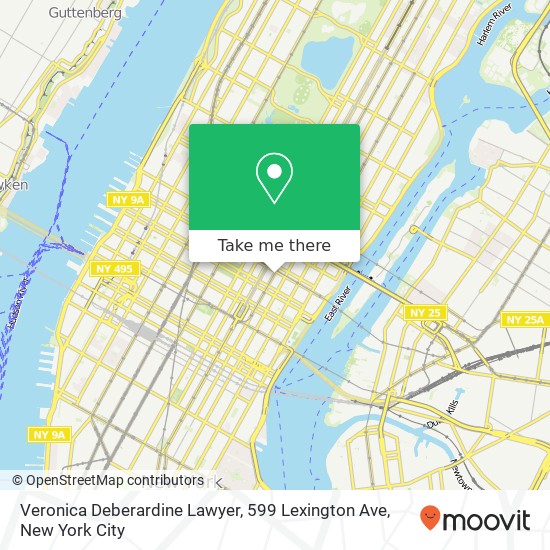Mapa de Veronica Deberardine Lawyer, 599 Lexington Ave